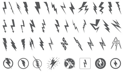 Electricity and lightning icon collection