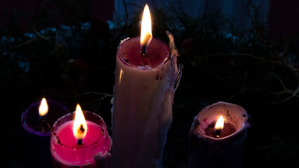 candles on a dark background
