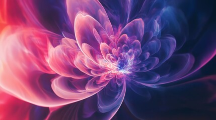 Abstract Pink and Purple Fractal Flower Design