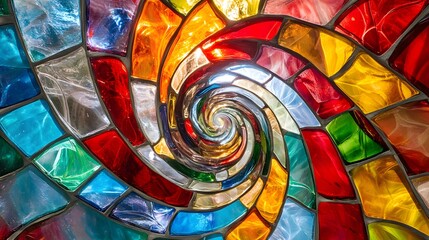 Fototapeta premium Colorful Glass Spiral Abstract Art Design