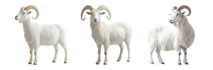 Fototapeta premium White Mountain Goat on Transparent Background