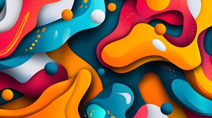 Obraz premium Abstract Colorful Shapes Wave Design Background