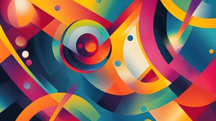 Obraz premium Abstract Colorful Geometric Shapes Design