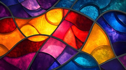 Fototapeta premium Abstract Colorful Stained Glass Window Design