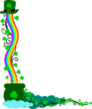 leprechaun hat rainbow pot of gold clip art preview
