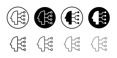 Cyborg icon Black and white outline vector