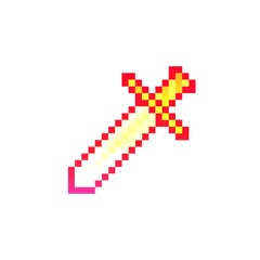 arrow icon set Red and orange pixelated sword illustration