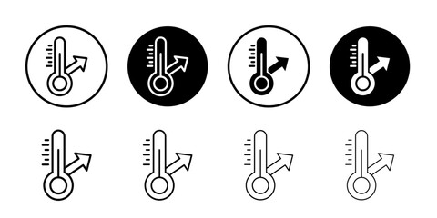 Meteorology thermometer measuring icon Black and white outline vector