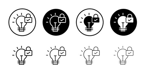Patent idea icon Black and white outline vector