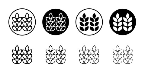Rye icon Black and white outline vector
