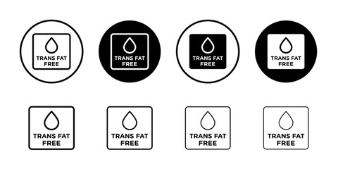 Trans fat free icon Black and white outline vector
