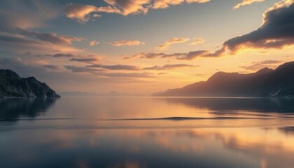 Obraz premium view of a lake with a mountain in the background