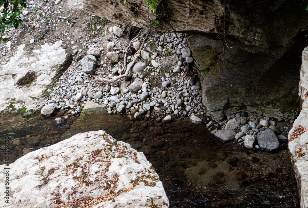 Poster Small river stream mountain altitude te anau new zealand fiordland beautiful nature