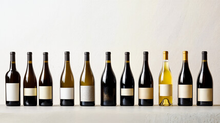 Diverse Different Wine Bottles, Curated Wine Collection - Perfect for Social Media Story Posts or Banners
