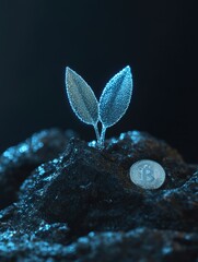 Obraz premium New Life Emerging from Rocky Terrain