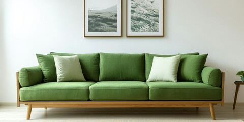Modern Green Sectional Sofa in Contemporary Living Room