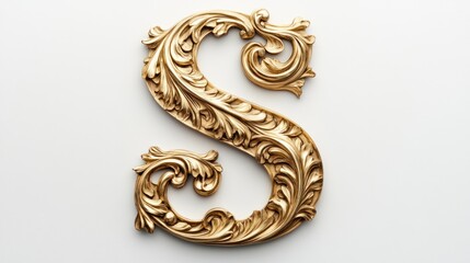 Golden ornate letter S.