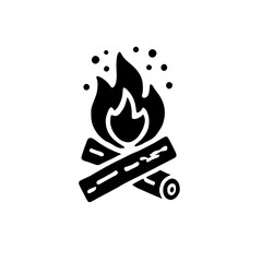 Campfire Icon:  A simple yet evocative icon of a campfire, perfect for representing warmth, adventure, and the outdoors.