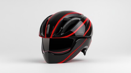 Fototapeta premium A sleek black and red helmet designed for sports or racing.