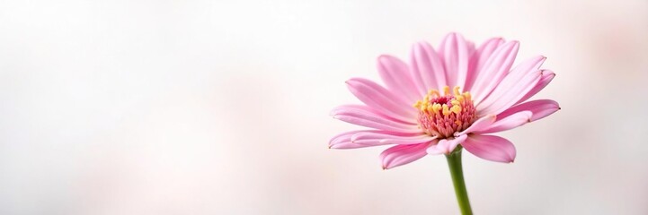 Fototapeta premium Delicate pink aster blooms on a crisp white background, spring, fresh, color