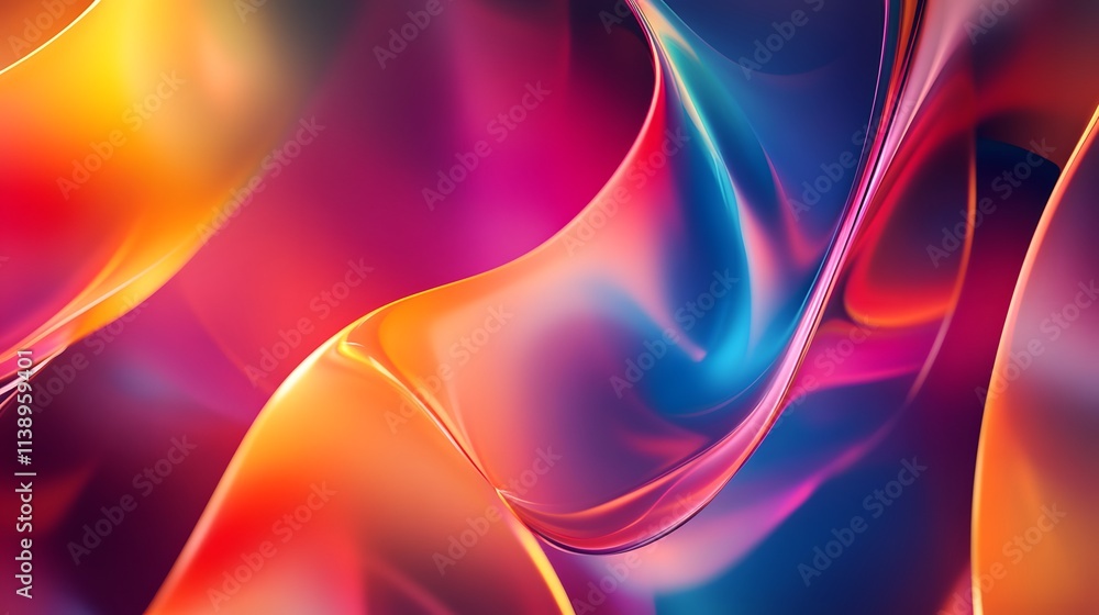 Poster abstract colorful fluid dynamic swirls design