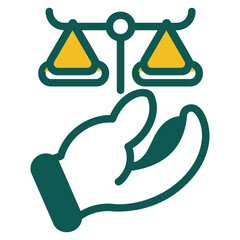 Justice green and yellow, duo color style icon