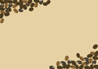 コーヒー豆のフレームイラスト