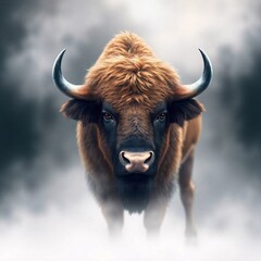 highland cow in winter