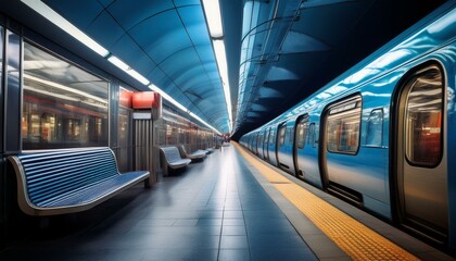 Underground train metro station