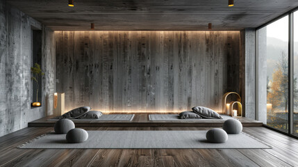 Modern gym interior with equipment