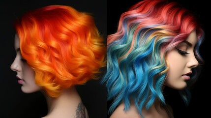 Naklejka premium A Photo of Vibrant and Trendy Hair Color Inspiration