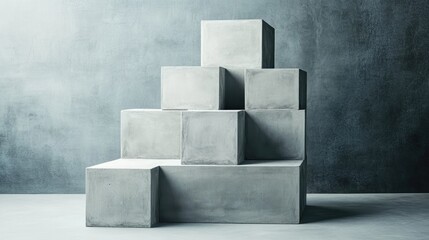 Geometric Concrete Blocks on a Minimalist Background