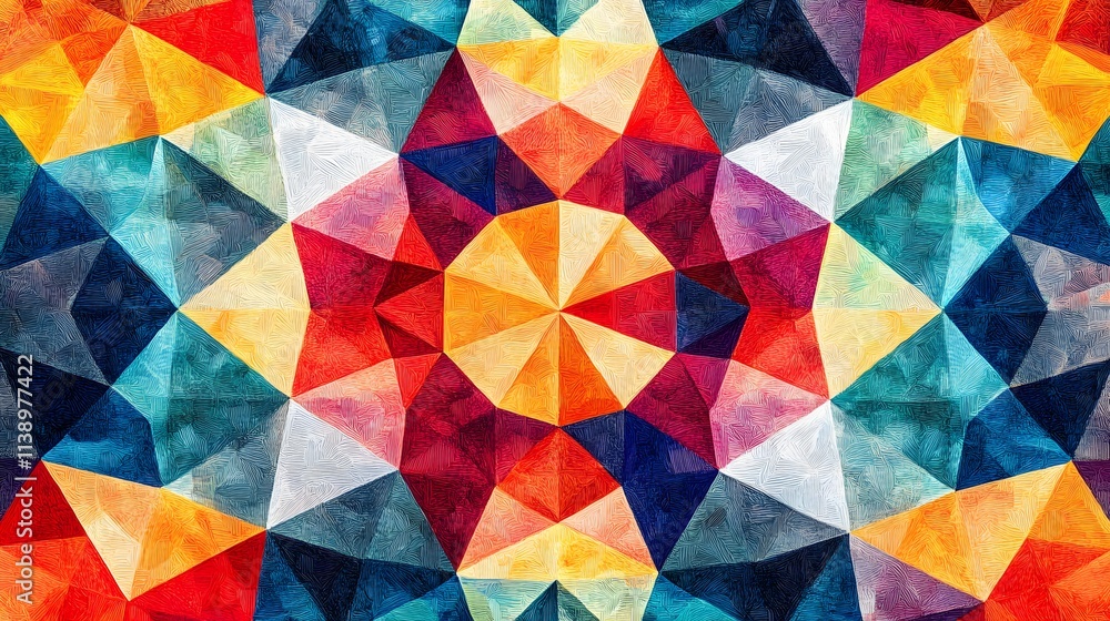 Poster abstract colorful geometric triangular pattern design