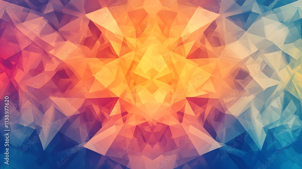 Aufkleber abstract colorful geometric triangle pattern design