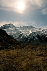 Mount Sefton Peak View from Kea Point, Stunning Alpine Scenery in New Zealand
