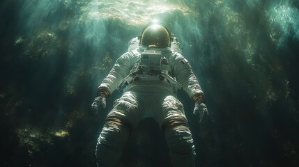 Fototapeta premium a astronaut floating in space