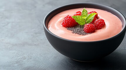 Modern raspberry chia pudding recipe bright food photography & healthy dessert ideas