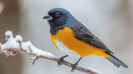 Fototapeta premium a bird with a yellow and black body