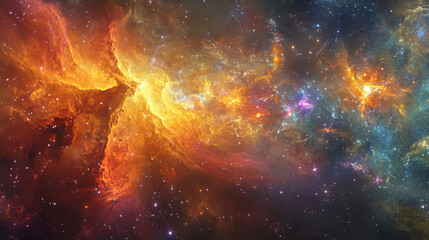 Naklejka premium Cosmic Inflation: Nebula, Stars, Galaxy, Universe, Space