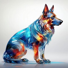 Reference Image of a Vibrant Geometric Canine