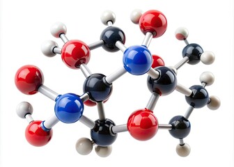 A 3D model showcases the lactose molecule's structure, a disaccharide composed of galactose and glucose, key to dairy products.