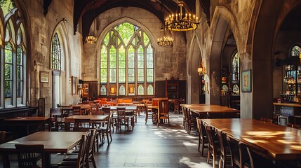 Historic Library Reading Room.  Concept of Education, Learning, and History.
