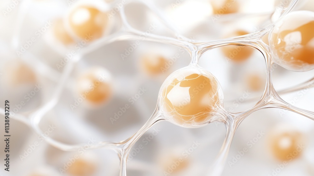 Aufkleber close-up of interconnected cell structures with spherical central core