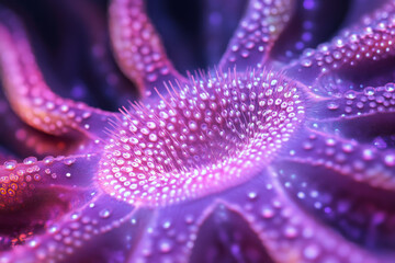 Obraz premium Pink Purple Diatom Frustule 3D Rendering Macro