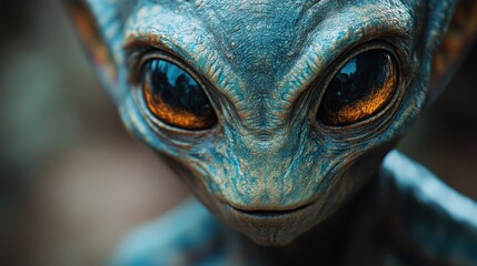 a close up of a alien