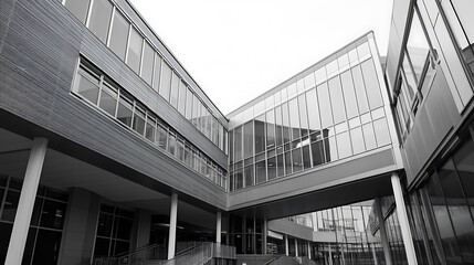 Fototapeta premium Modern Architecture, Courtyard, Building Exterior