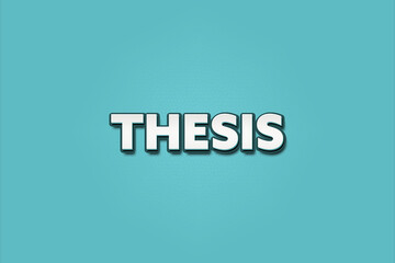 Thesis. A Illustration with white text isolated on light green background.