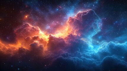Fototapeta premium a colorful clouds and stars in space