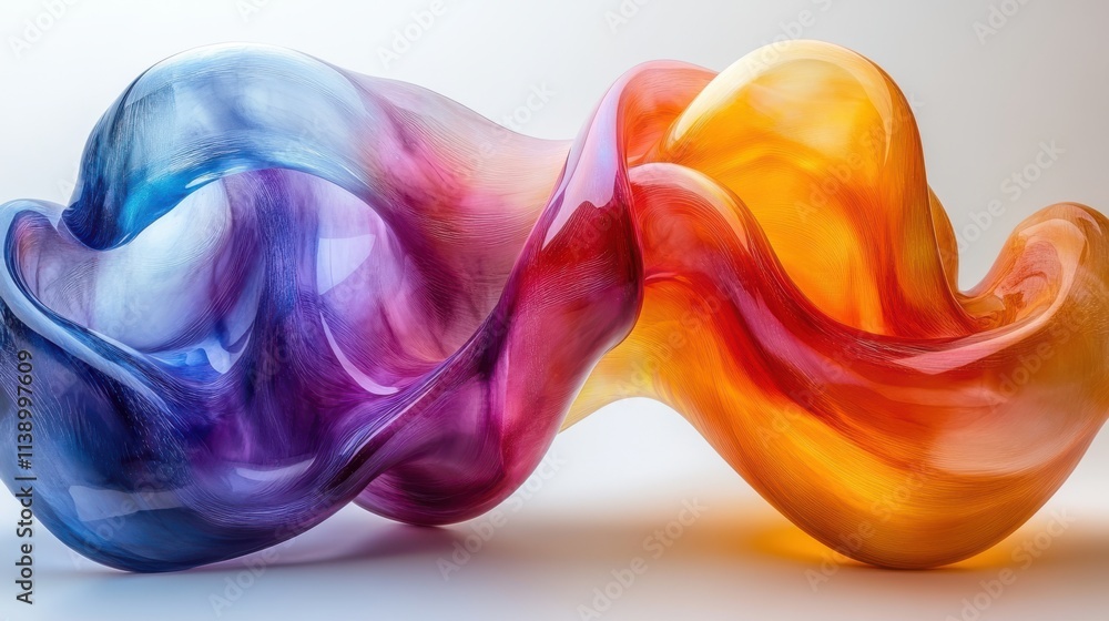Poster a colorful swirly object on a white background
