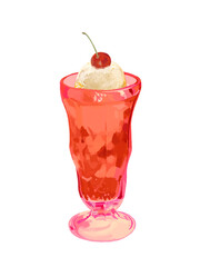 クリームソーダ（レッド）チェリー付き